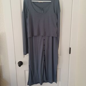 Gorgeous, Madewell, Gray-blue, Maxi Button-up Dress, Size Medium